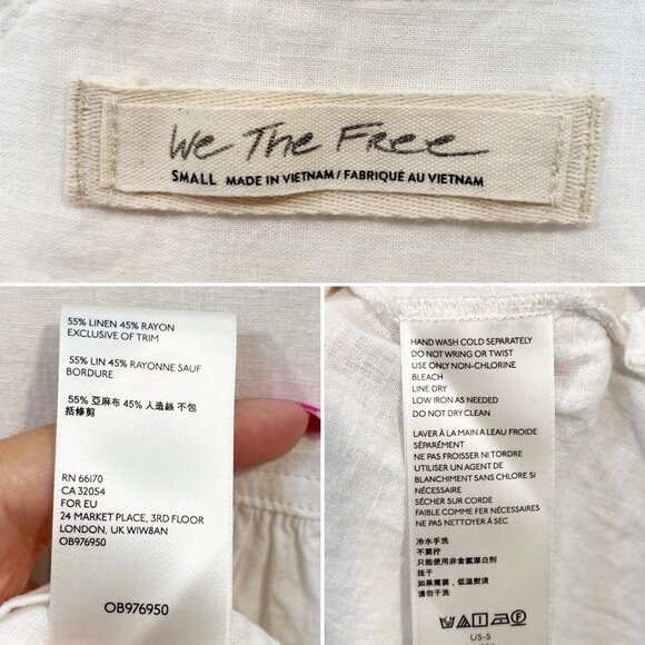 We the Free People Keep it Simple Button Down off White shirt Size S Linen blend - Picture 8 of 12